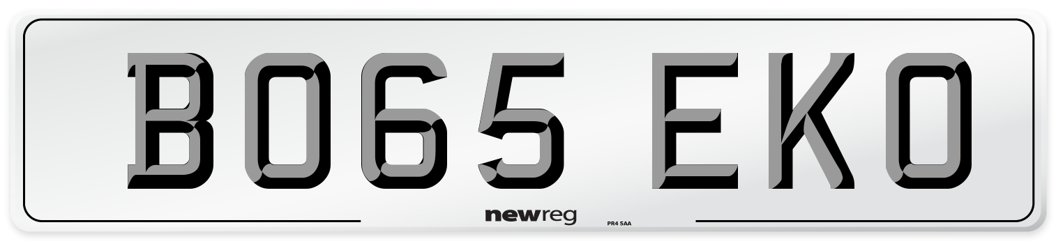 BO65 EKO Number Plate from New Reg